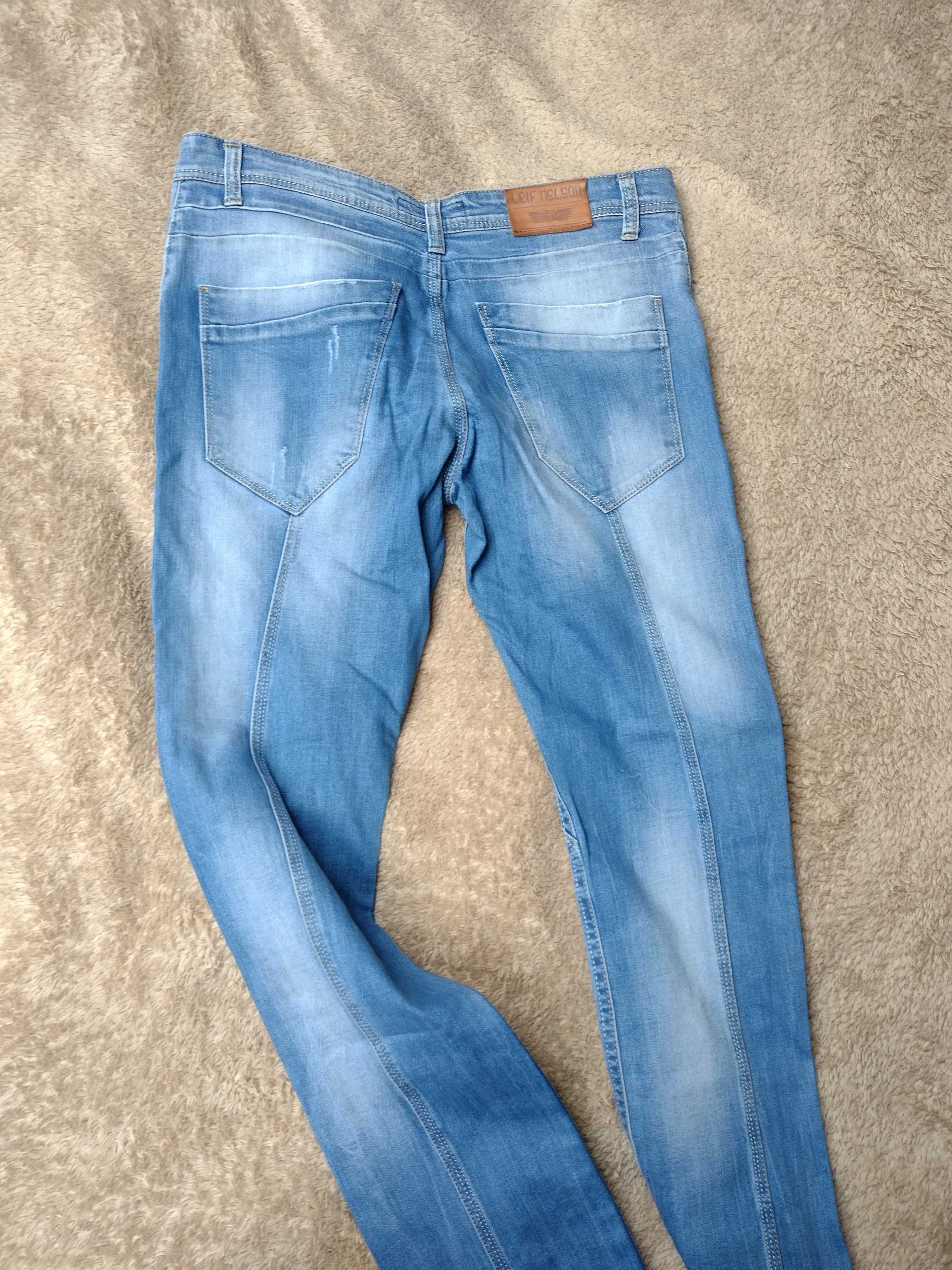 jeansy LEIF NELSON 32/34 + czarna koszula sportowa L/ 176