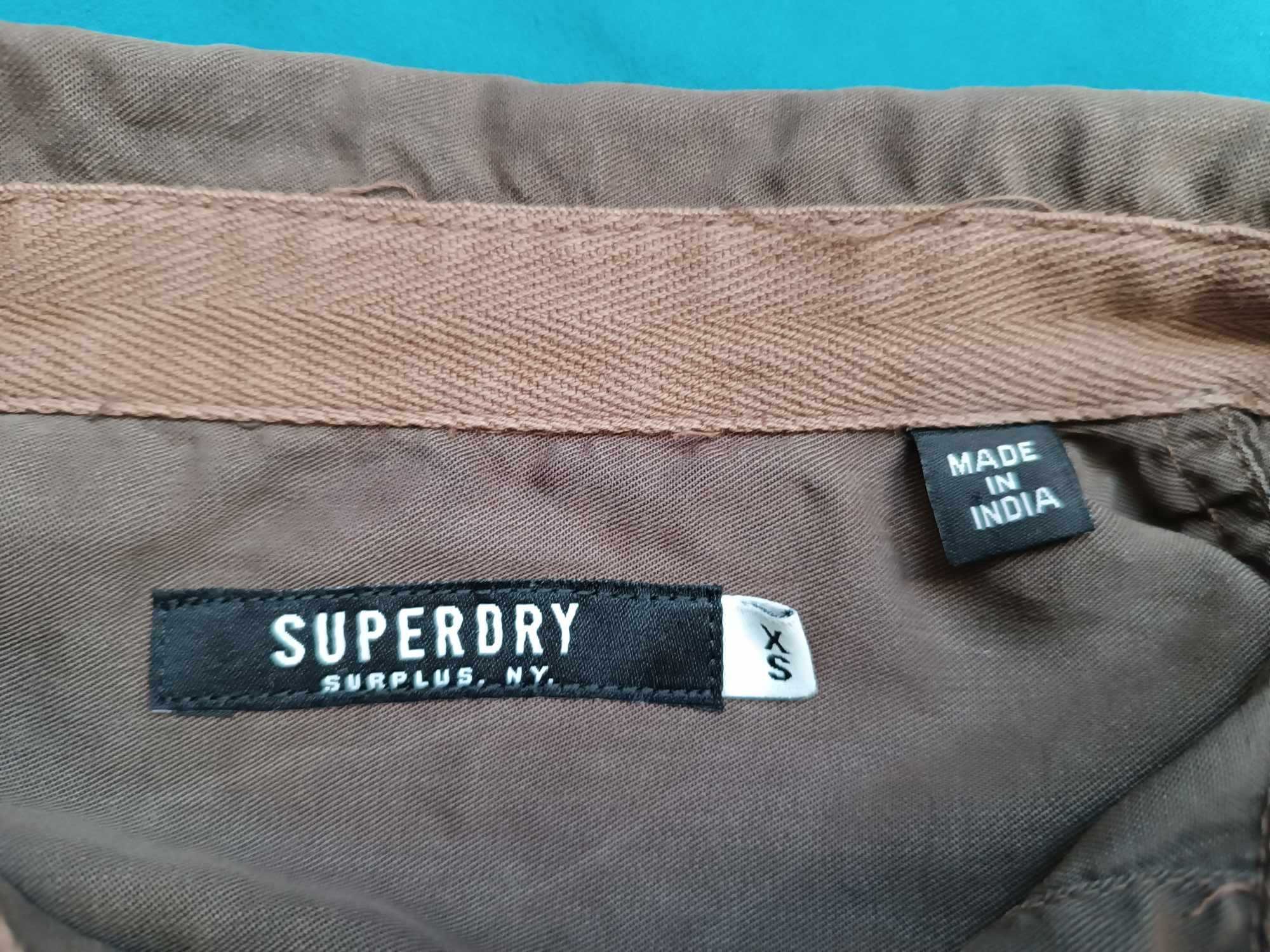 Koszula z tygrysem 100% tencel , podpinane rękawy- XS - M - "Superdry"