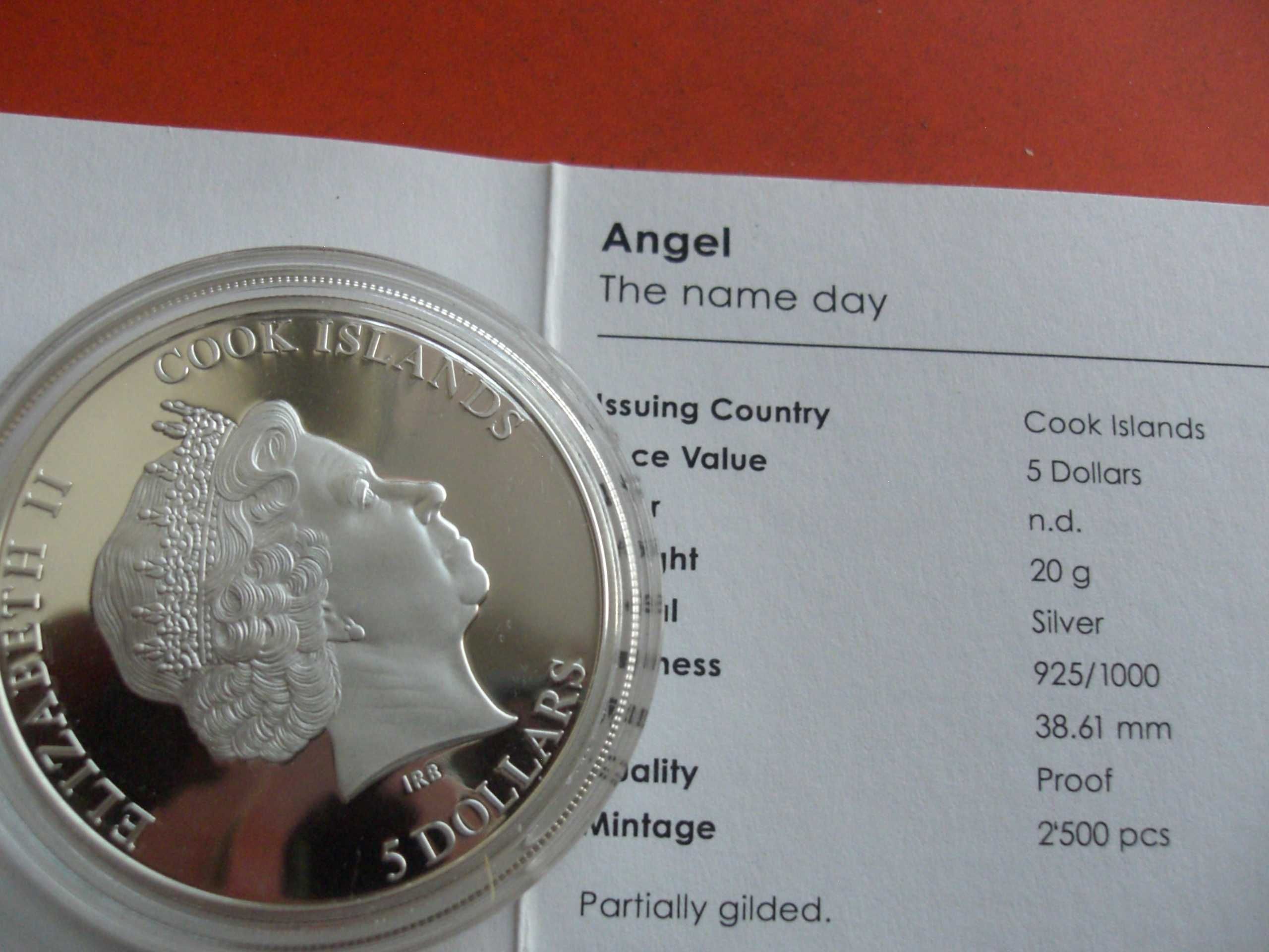 Подарочная монета  День Ангела  Именины День рождения серебро позолота