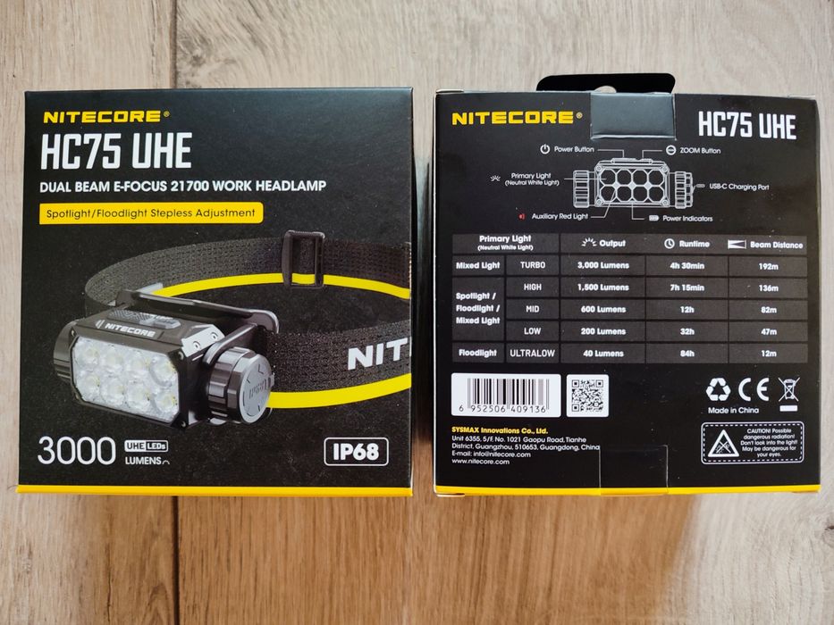 Налобний ліхтар Nitecore HC75 UHE E-focus