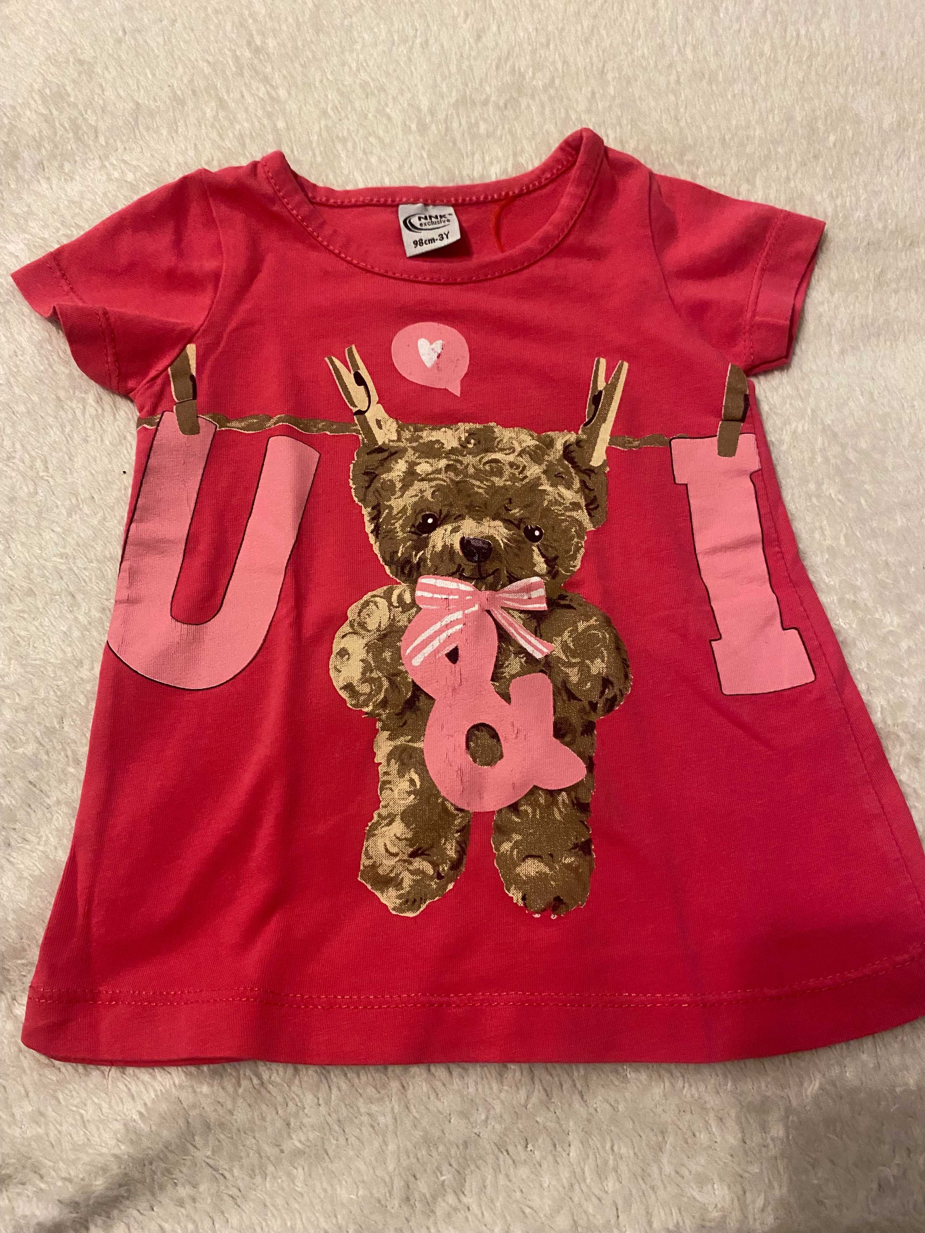 Różowa bluzeczka dla dziewczynki z krótkim rękawem r 92