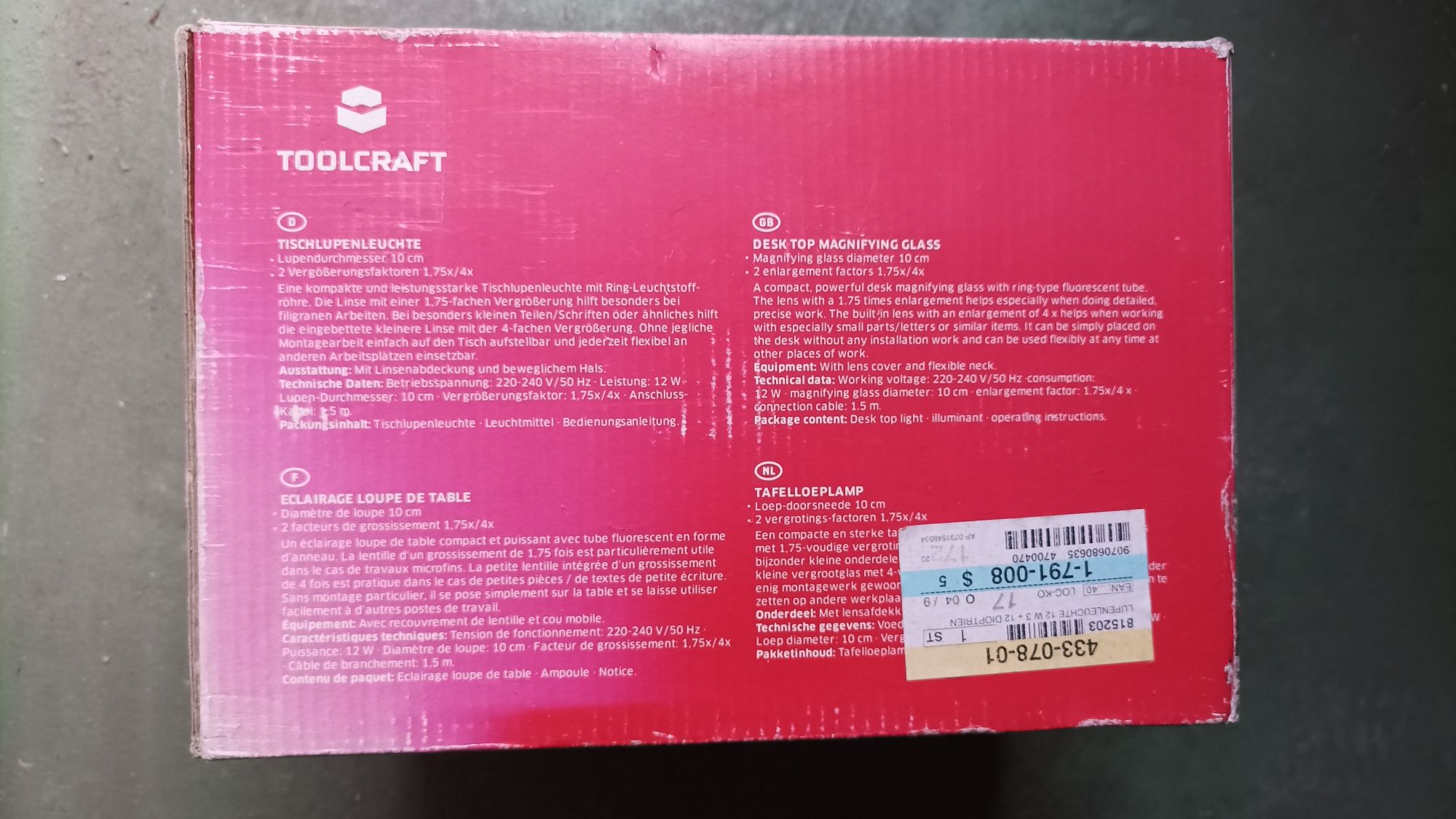 Toolcraft Lampa ze szkłem powiększającym
