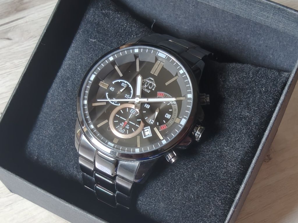 Zegarek FujiTime M7104Q Black - Chronograf, 10atm, sapphire.