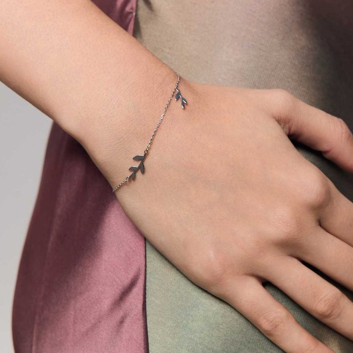 Srebrna bransoletka YES „Liść Flora”