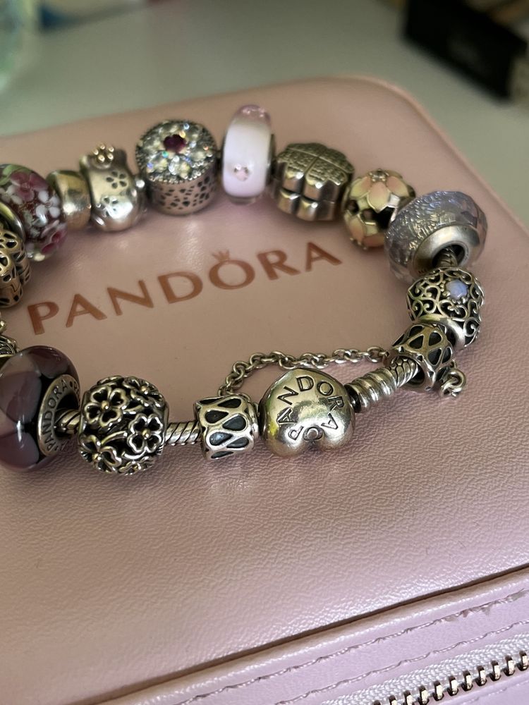 Charms murano serduszka pandora