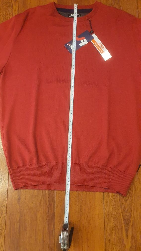 Sweter męski JORDI XL czerwony Produkt Polski