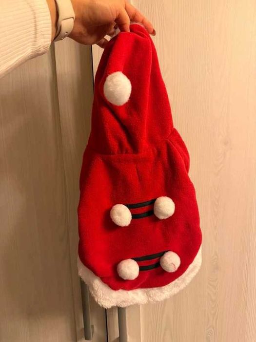 Ubranko dla psa święty Mikołaj z kapturem przebranie S Eloy