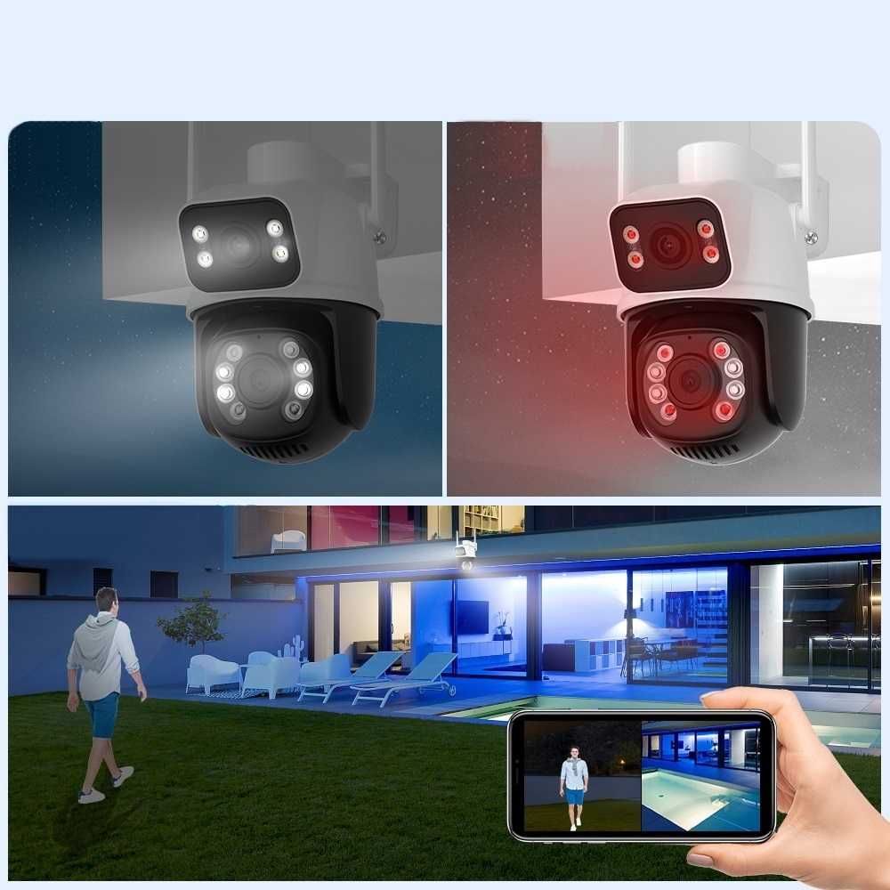 Kamera Podwójna Obrotowa Zewnętrzna IP Wifi 6Mpx