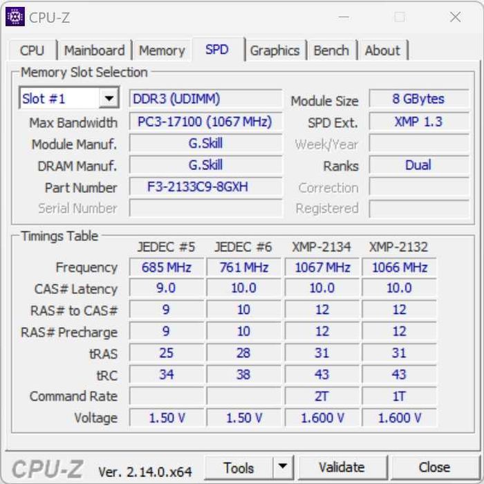 G.Skill 2133MHz C9Q-32GXH CL10 32GB (4x8GB)