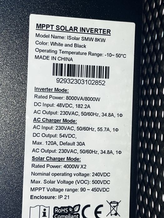 Dwa NOWE falowniki - inwertery solarne SMW 8KW