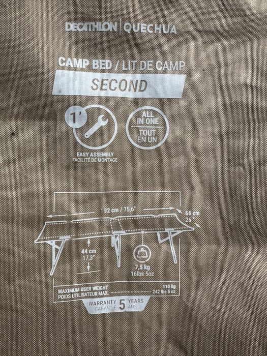 Lozko polowe Quechua Camp Bed Second 1 osobowe