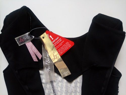 Lipsy London Nowa markowa zgrabna ołówkowa sukienka czarna biała XS