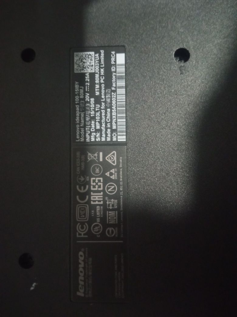 Ноутбук Lenovo ideapad 100-15IBY
