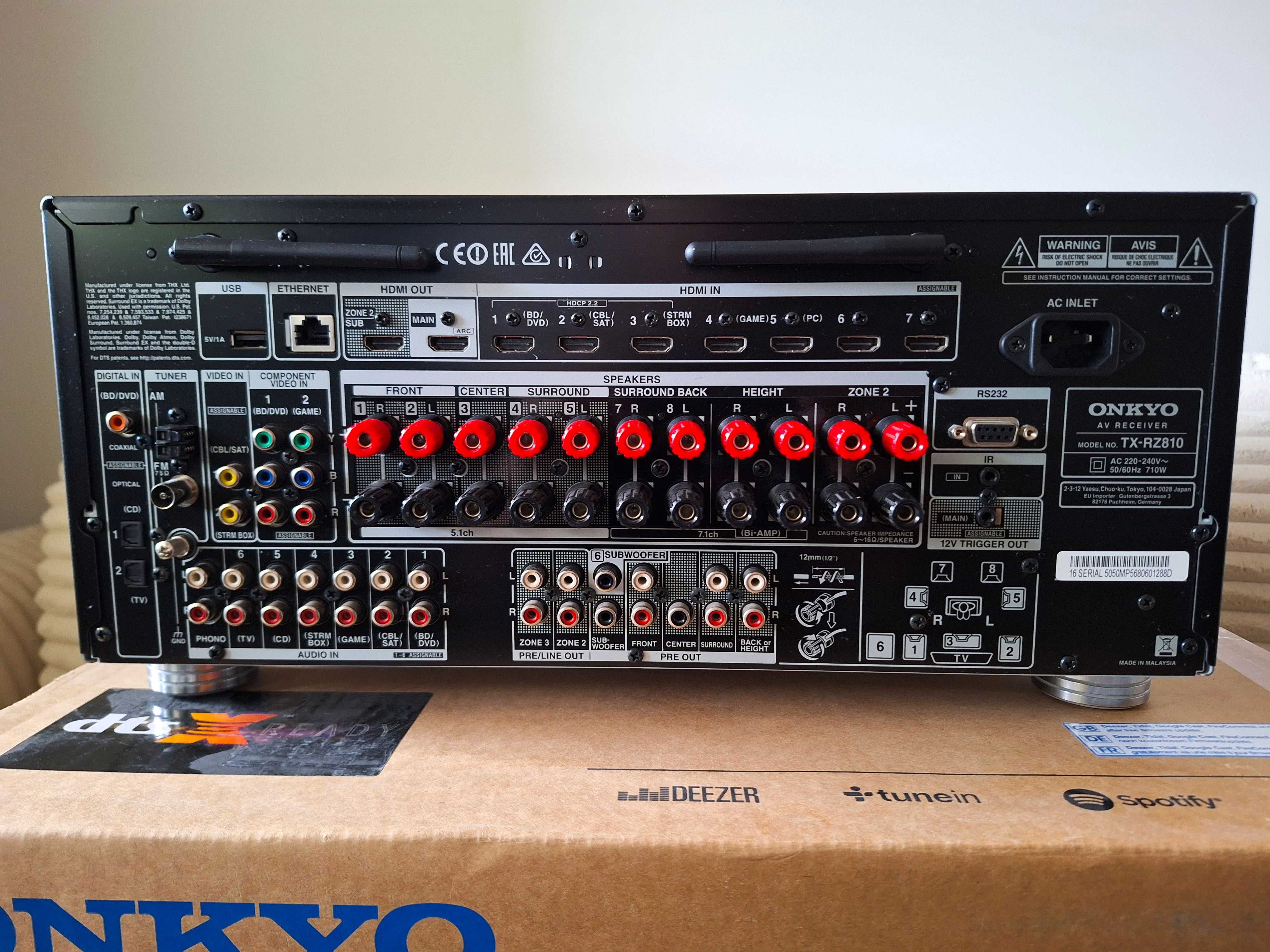 Amplituner kina domowego Onkyo TX-RZ810 (stan gabinetowy)