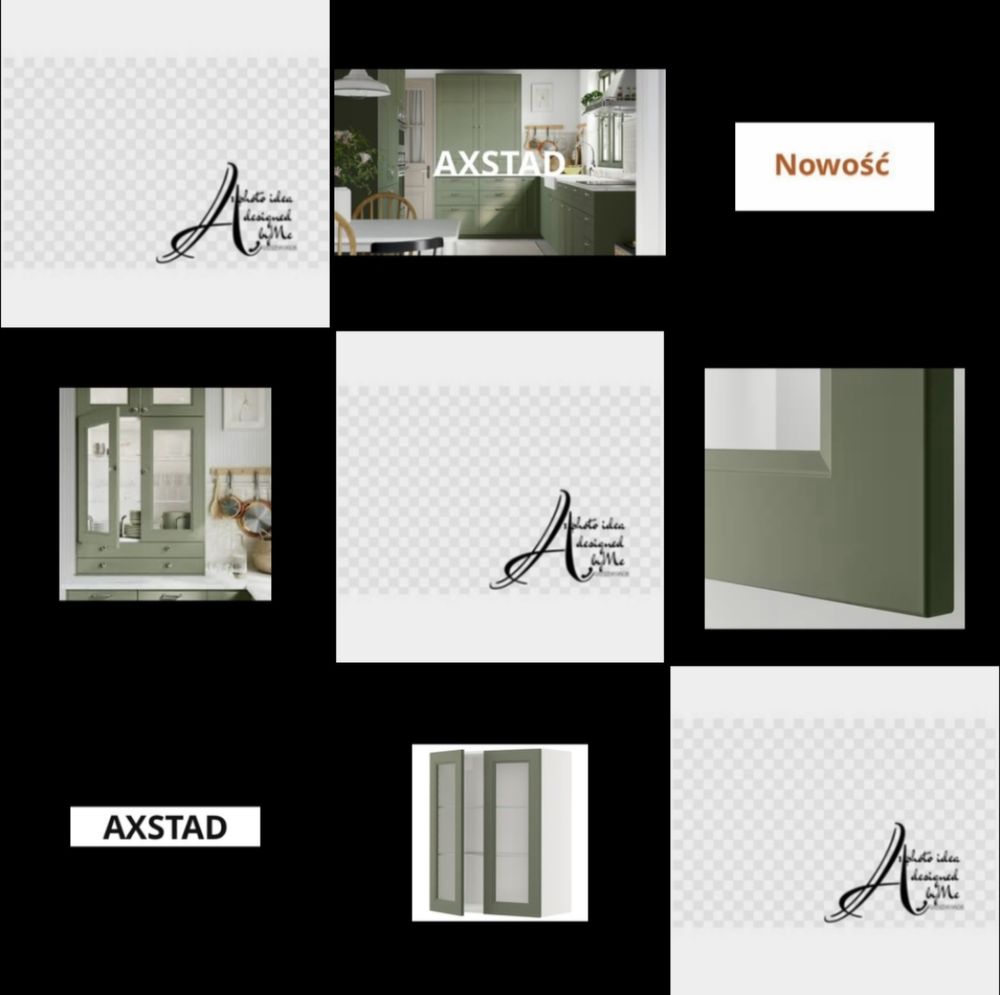 2x 40x100cm. A X S T A D ikea metod front drzwi maximera utrusta szkło