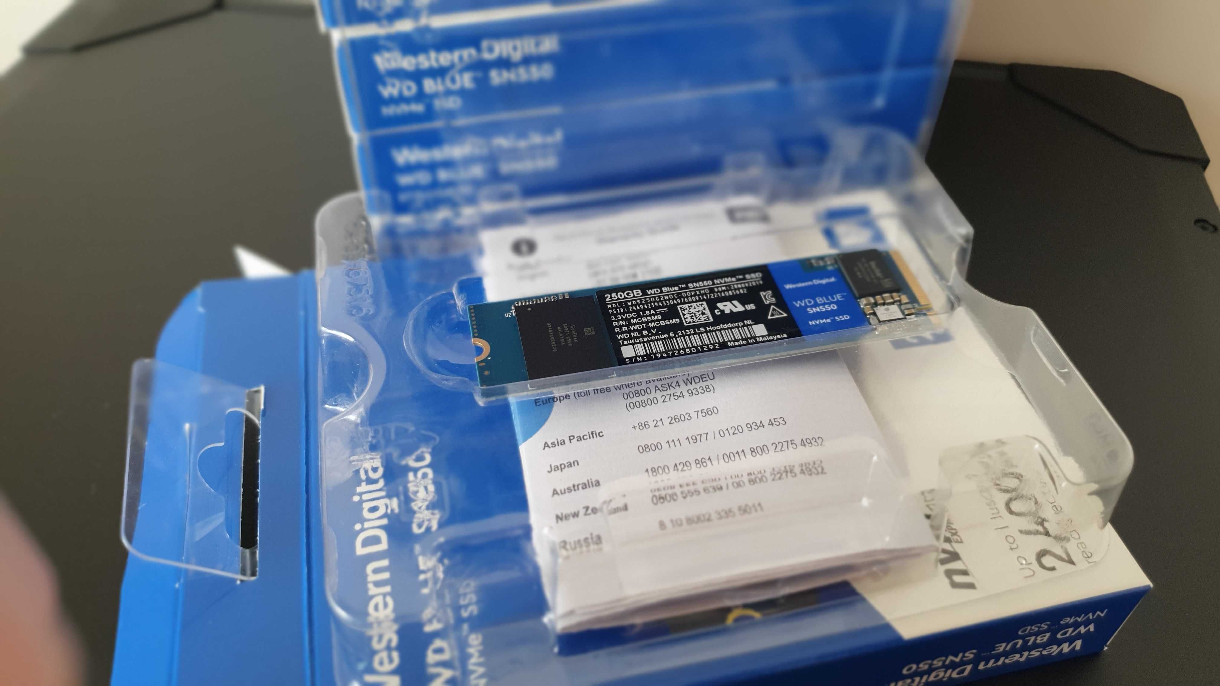 SSD диск Western Digital WD Blue SN550, 250GB/M.2/2280/PCIe 3.0x4/TLC