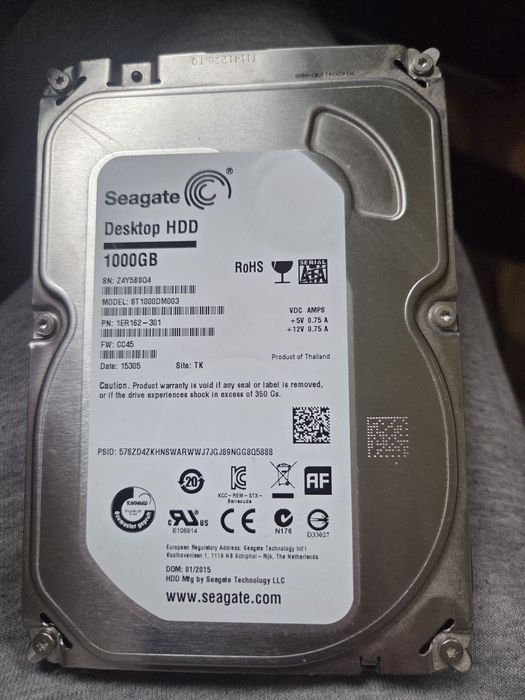 Spzedam dysk seagate 1TB GB (3.5 cala) (Testy na zdjeciach)