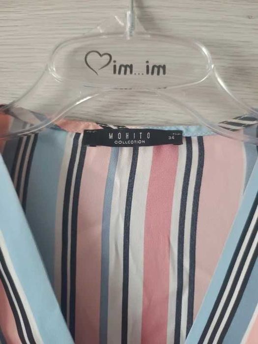 Bluzka w paski Mohito XS 34 kolorowa pastelowa koszula damska