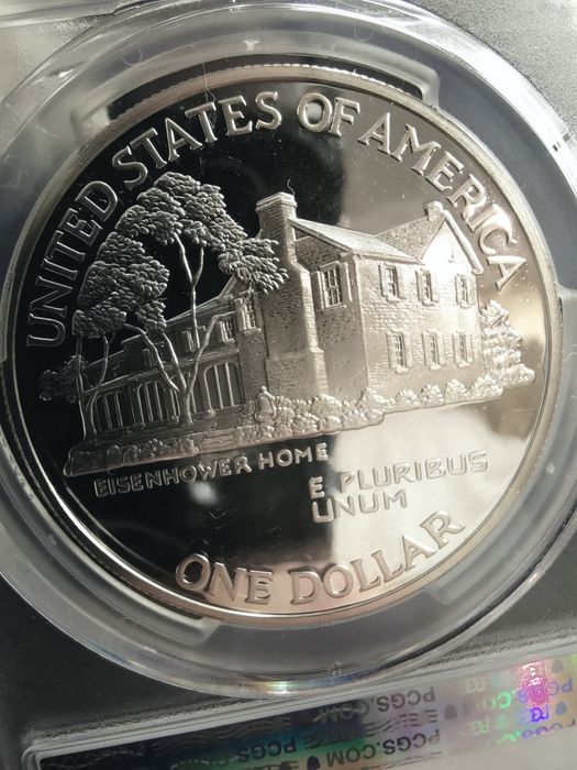 США 1 долар 1990р. 100р. Від народження Ейзенхауера. СРІБЛО. СЛАБ