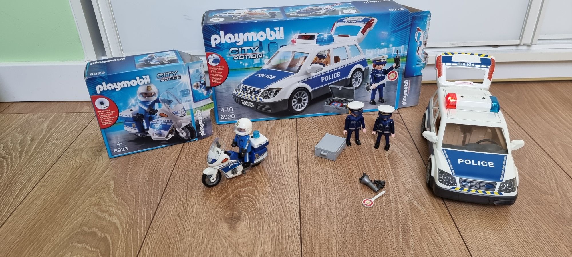 Playmobil policja city action 6920,6923 motor samochód