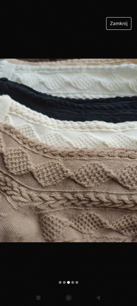 Nowe 6 par skarpetek wzór sweterkowy