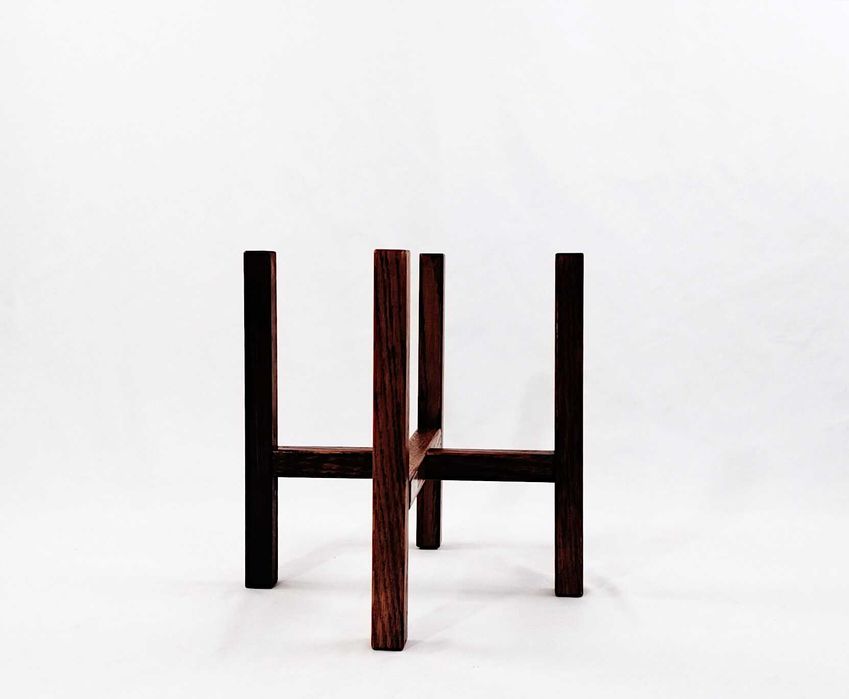 Kwietnik na nóżkach drewniany Stojak pod kwiaty dąb brąz 25/h30