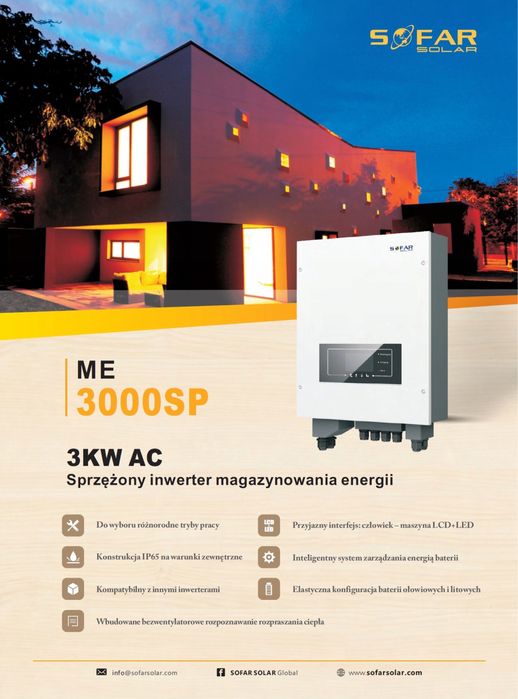 Zestaw do magazynowania energii - Sofar ME3000SP i bateria GTX5000LV