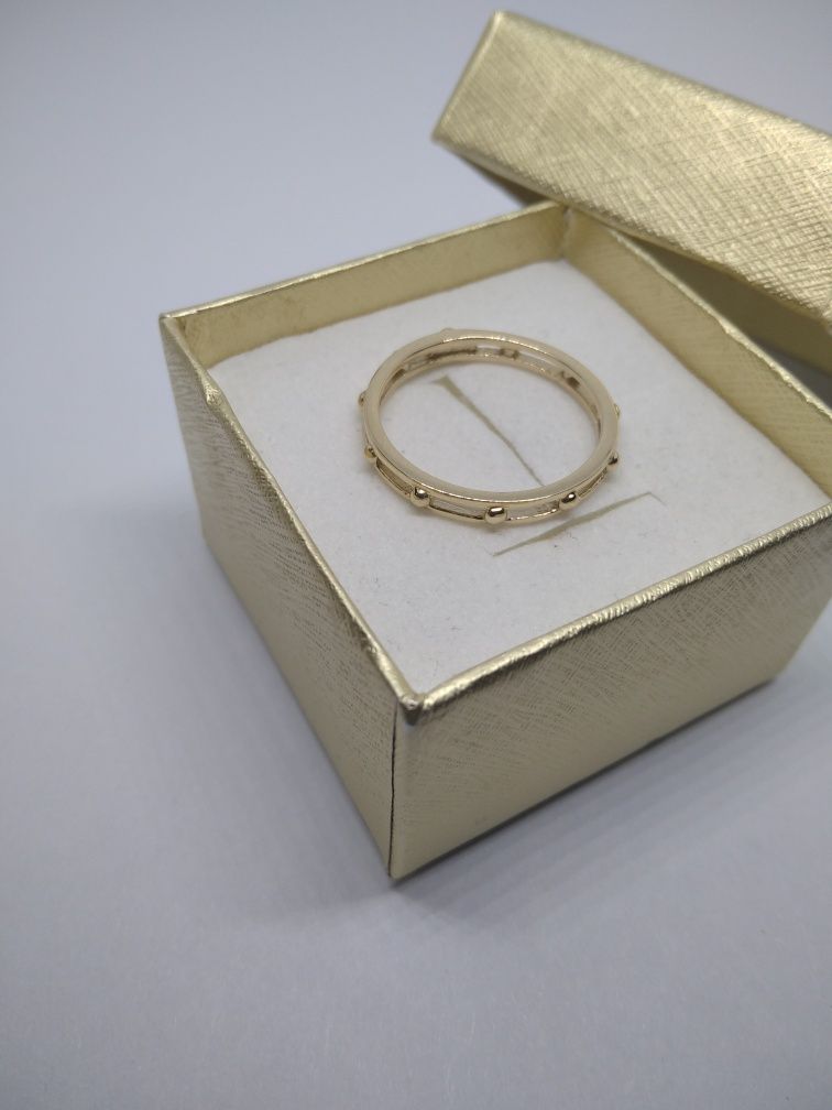 Złoty pierścionek różaniec złoto 585 R16   94