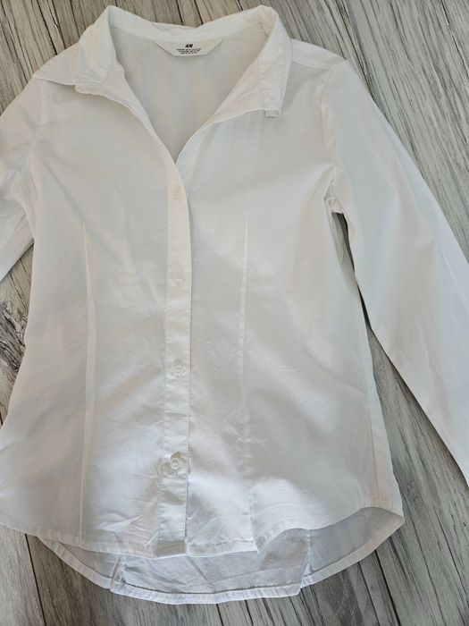 H&M elegancka biała koszula z długim rękawem r.158cm j.nowa