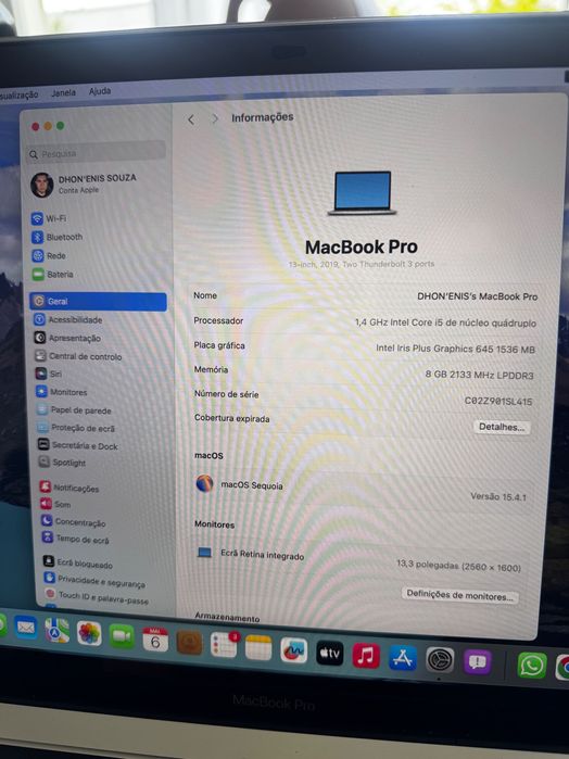 MacBook Pro com Touch Bar de 256 GB
