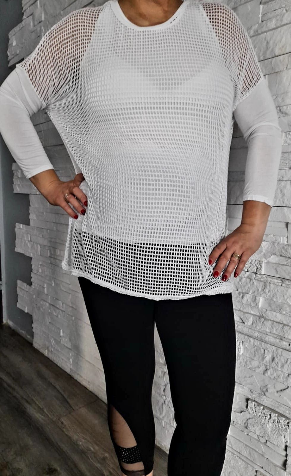 Bluzka siatka oversize