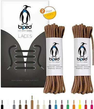 2 pary okrągłych bawełnianych sznurowadeł ø 3,5 mm - brązowe, 120 cm