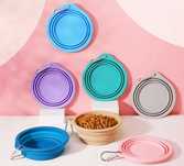 Миска складная силиконовая дорожная, из нержавейки для собак и кошек.