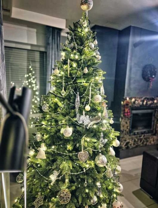 Sztuczna Choinka 220 cm PE Silikonowe Gałązki Choinka Jak Żywa Premium