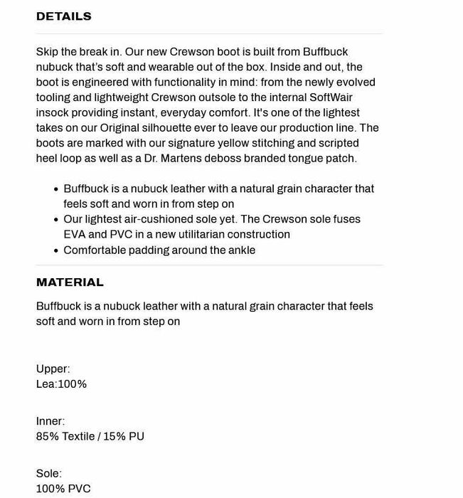 Botas Dr. Martens Crewson Camurça Preto 41