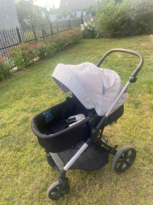 Szary Wózek dziecięcy gondola i spacerówka 3w1 Kinderkraft