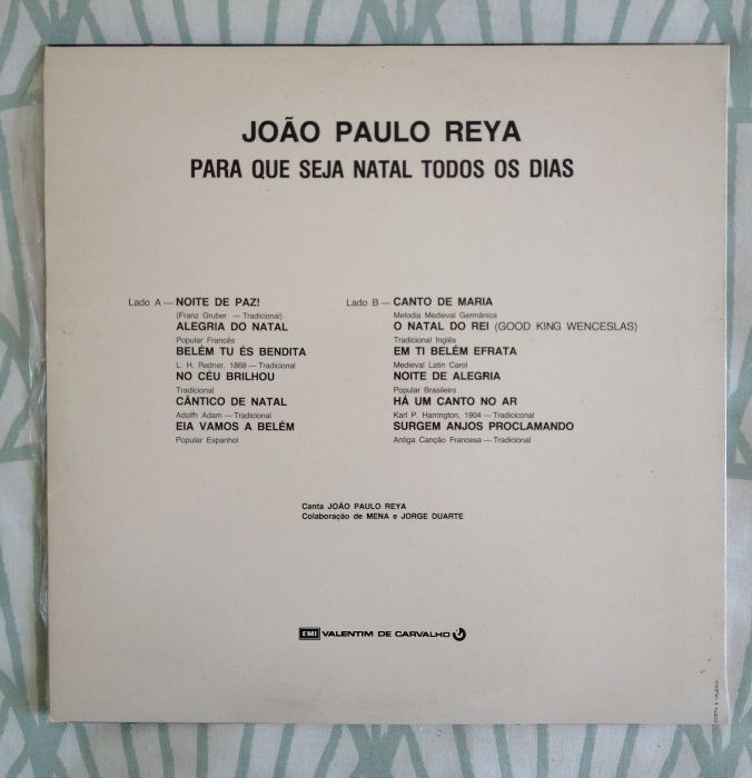 Disco Vinil "João Paulo Reya - Para Que Seja Natal Todos Os Dias"