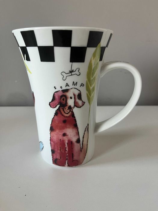 Piękny, ceramiczny kubek z psami