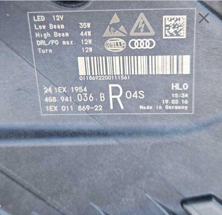 Lampa reflektor Led Audi A7 S7 RS7 C7 4G