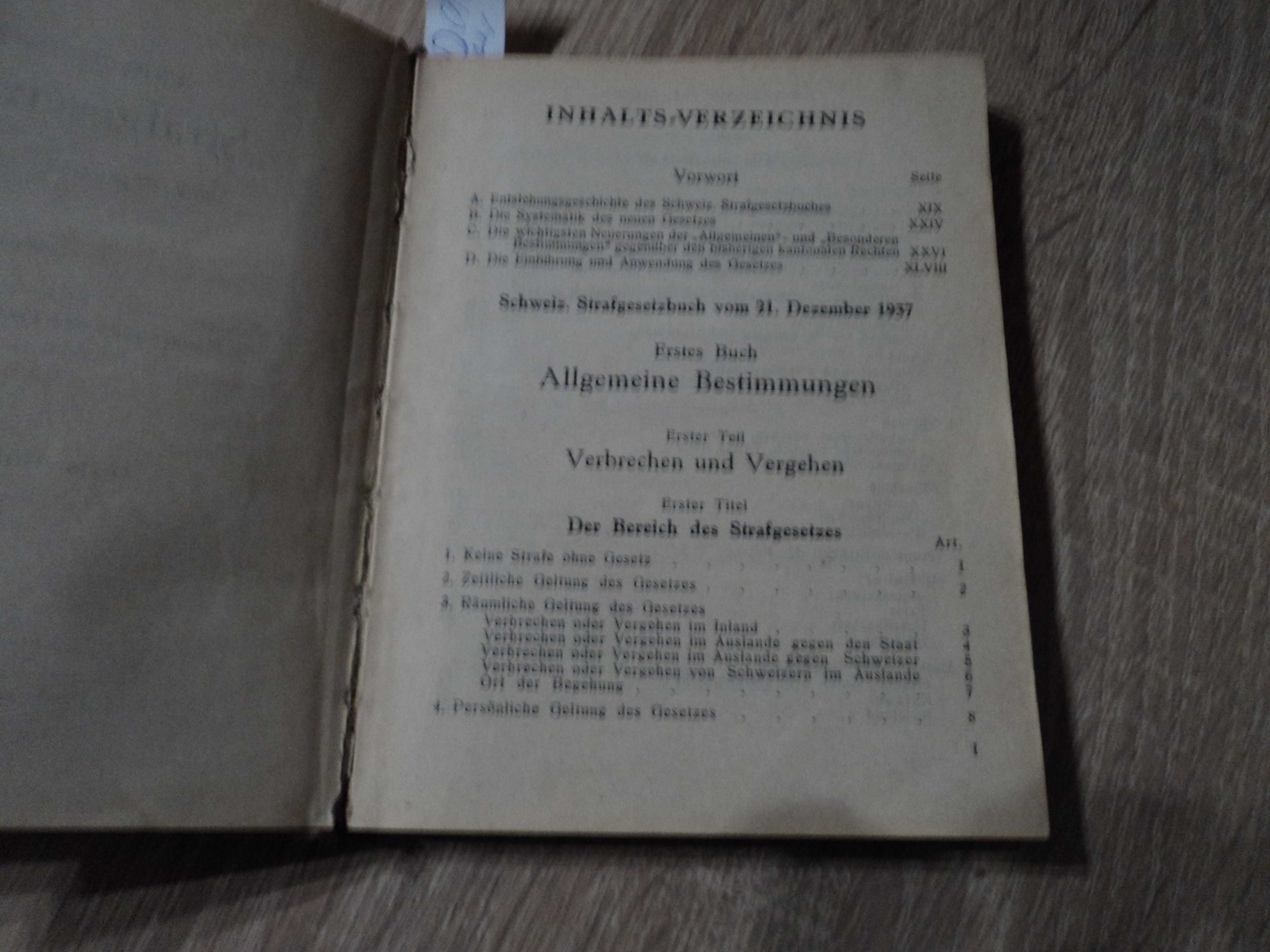 Szwajcarski kodeks karny 1942 rok wydania