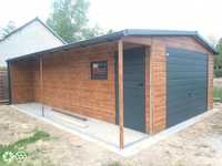 drewnopodobny garaż z wiatą zadaszeniem 4x7 5x7