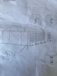 Namiot 6x4 handlowy ogrodowy imprezowy pawilon całosezonowy