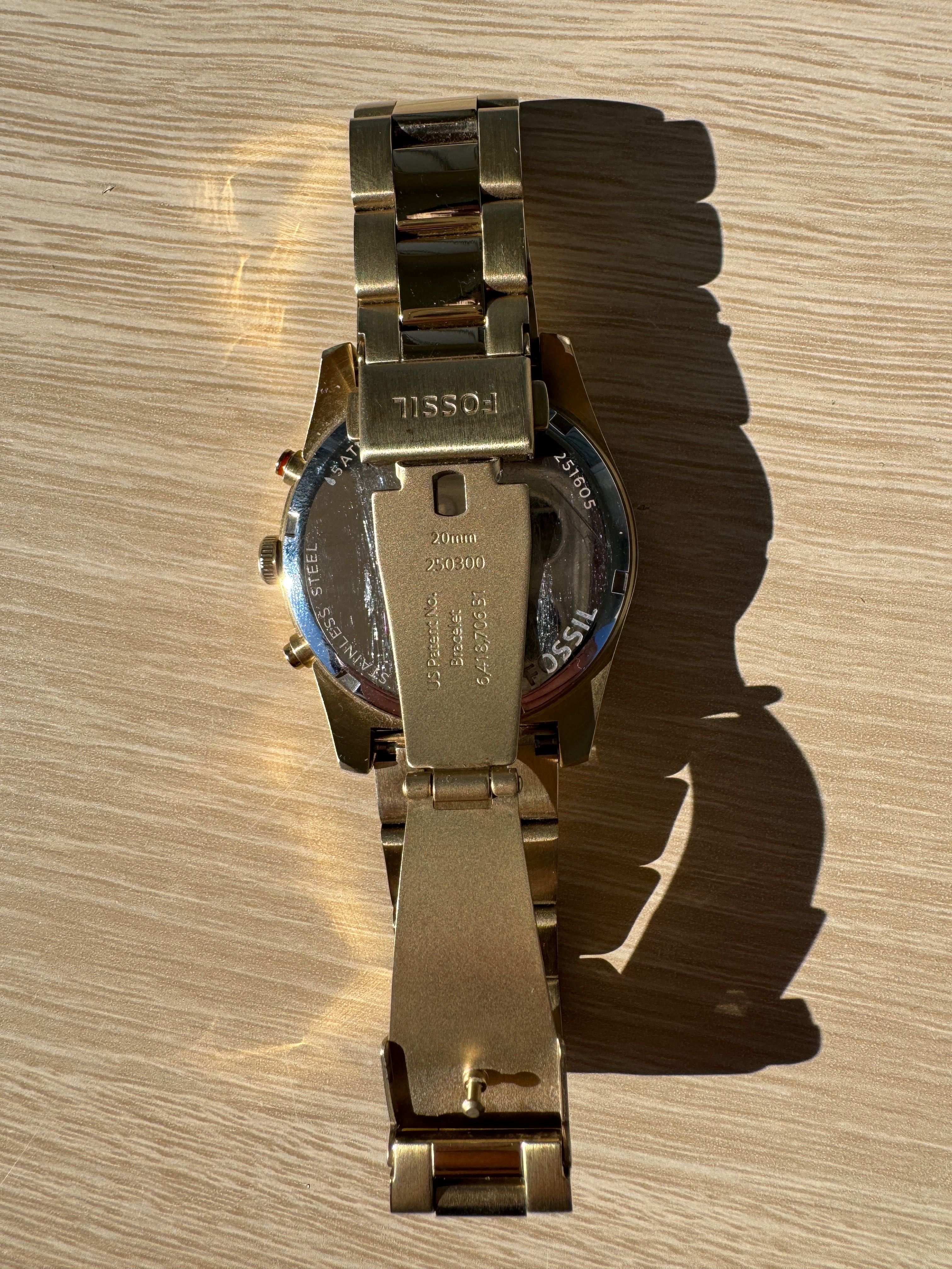 Złoty zegarek damski FOSSIL ES3884 40mm kwarcowy na bransolecie