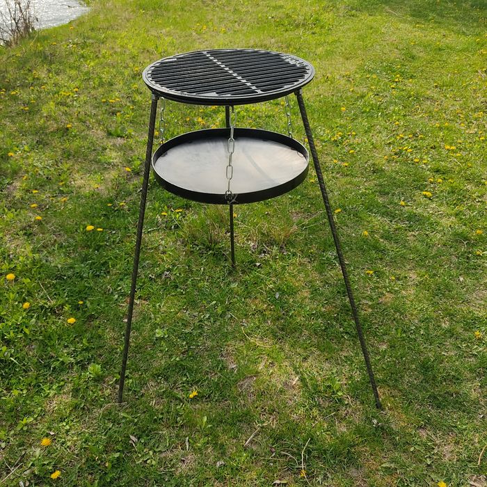 Сковорода диск 50 см з кришкою і підставкою для дров на високих ніжках