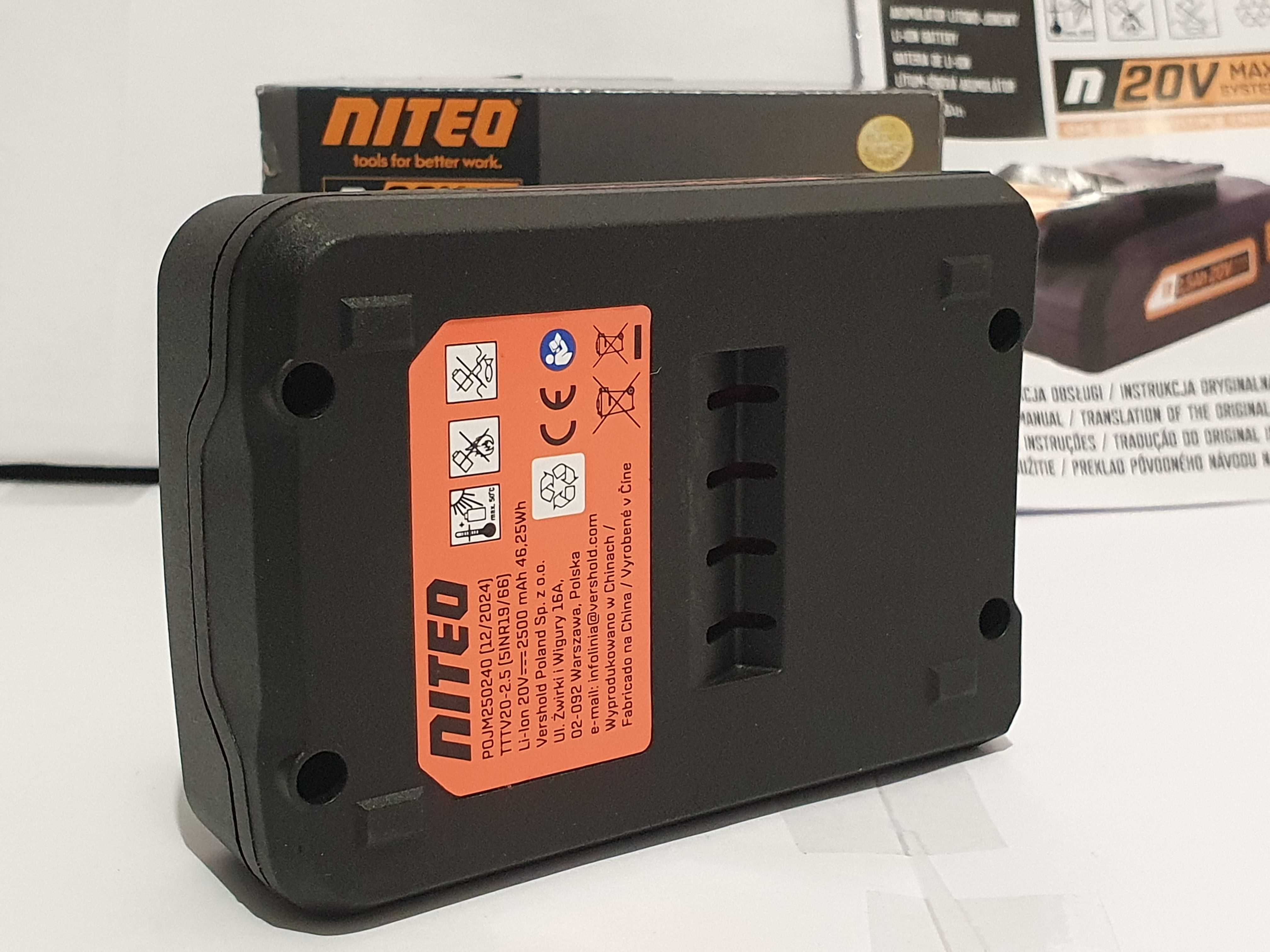 NITEO 20v 2,5Ah akumulator bateria do wkrętarka klucz szlifierka Nowa