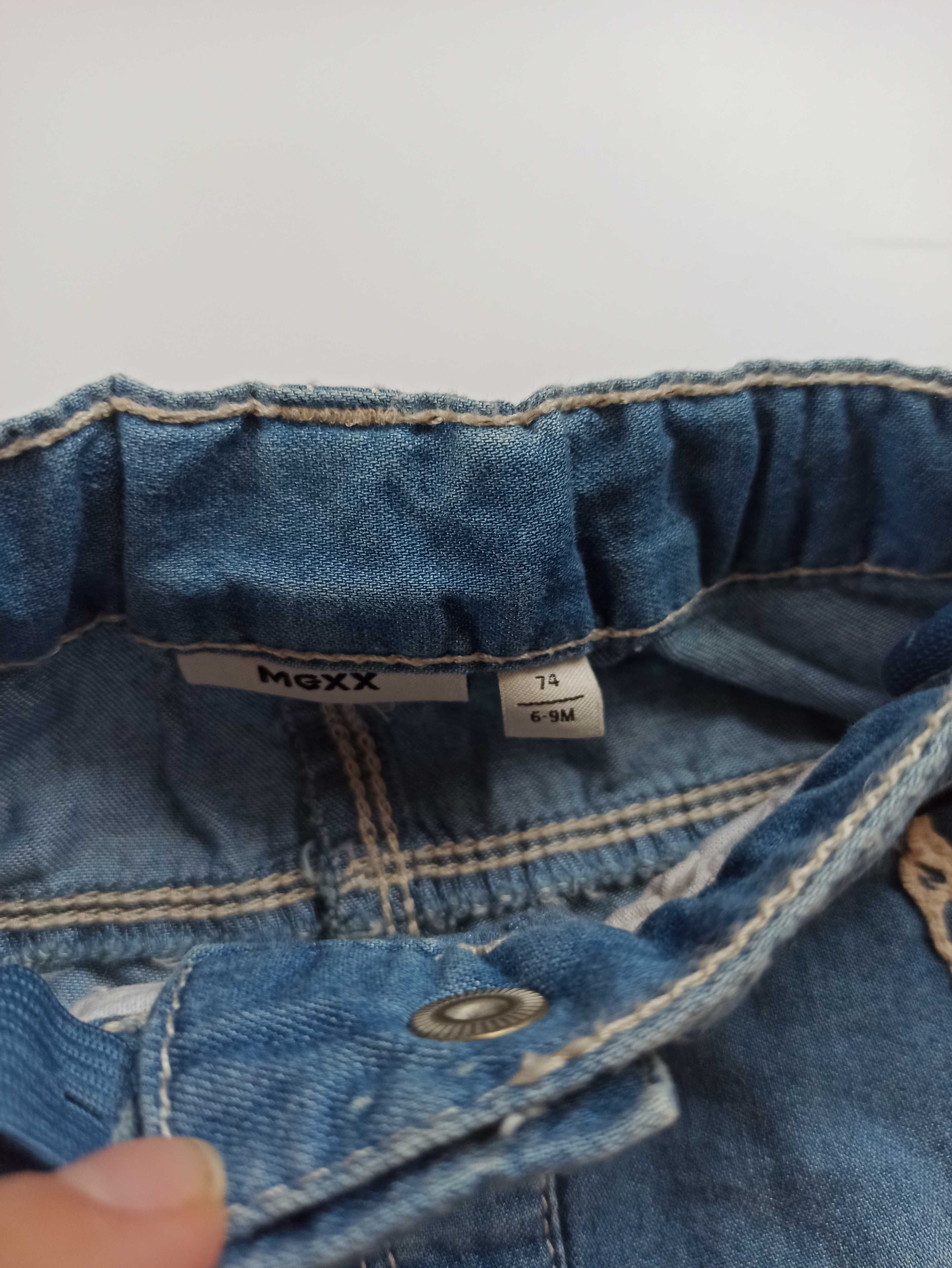 Krótkie spodenki jeansowe dla dziewczynki 74 Mexx niebieskie z bawełny