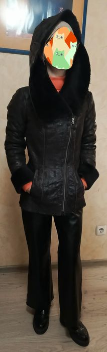 Елегантна дублянка з натуральної шкіри та хутра