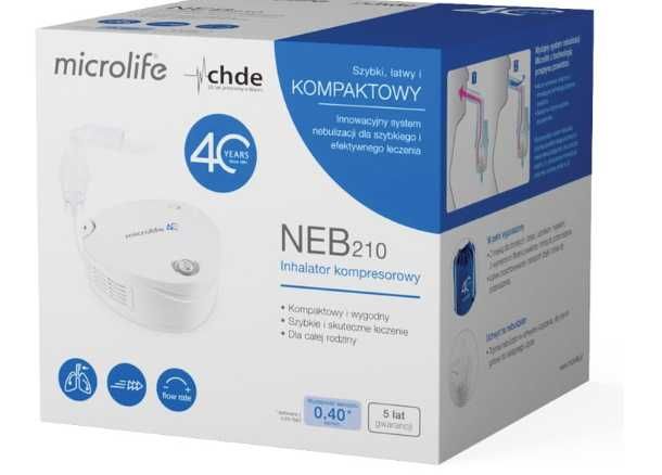 Inhalator Microlife NEB210 z dodatkowym zestawem antywylewowym