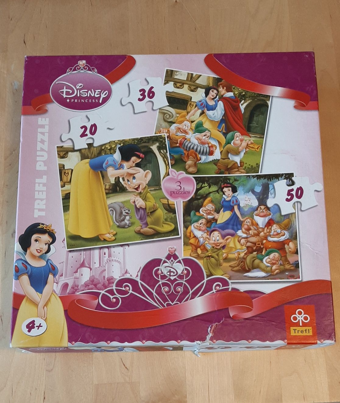 Puzzle 4+ Disney Śnieżka i krasnoludki