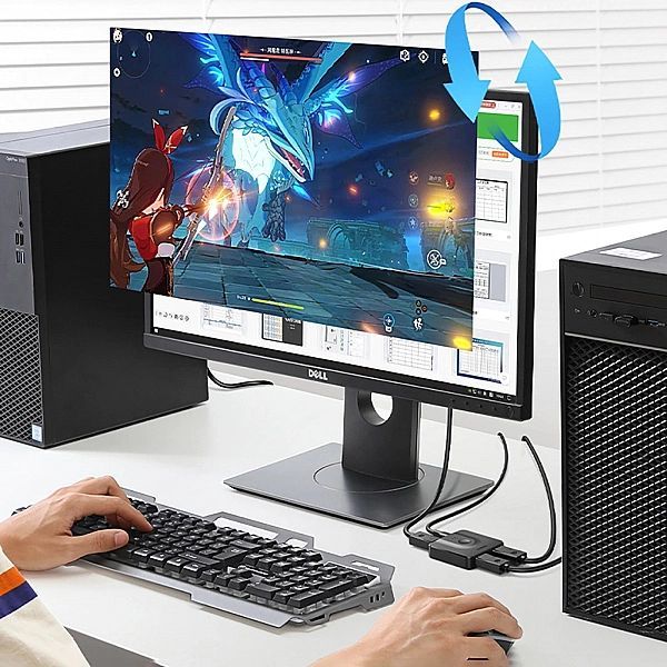 Ugreen Cm430 rozdzielacz sygnału 2x DisplayPort (wejście) do 1x Displa